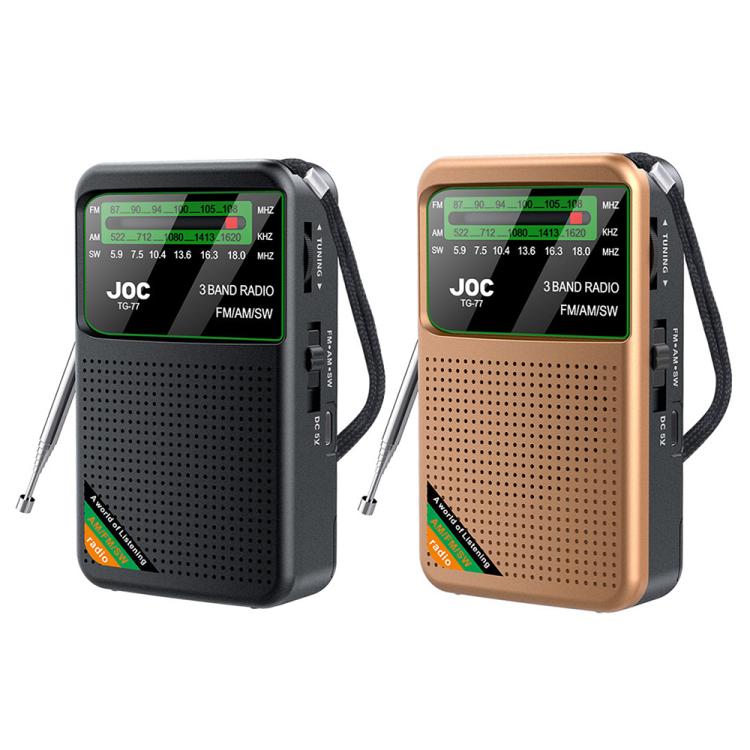 JOC TG - 77 Mini FM / AM / SW Portable Full - Band Full - Channel Radio(Black) - British D'sire