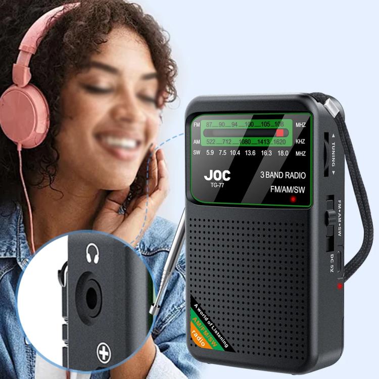 JOC TG - 77 Mini FM / AM / SW Portable Full - Band Full - Channel Radio(Gold) - British D'sire