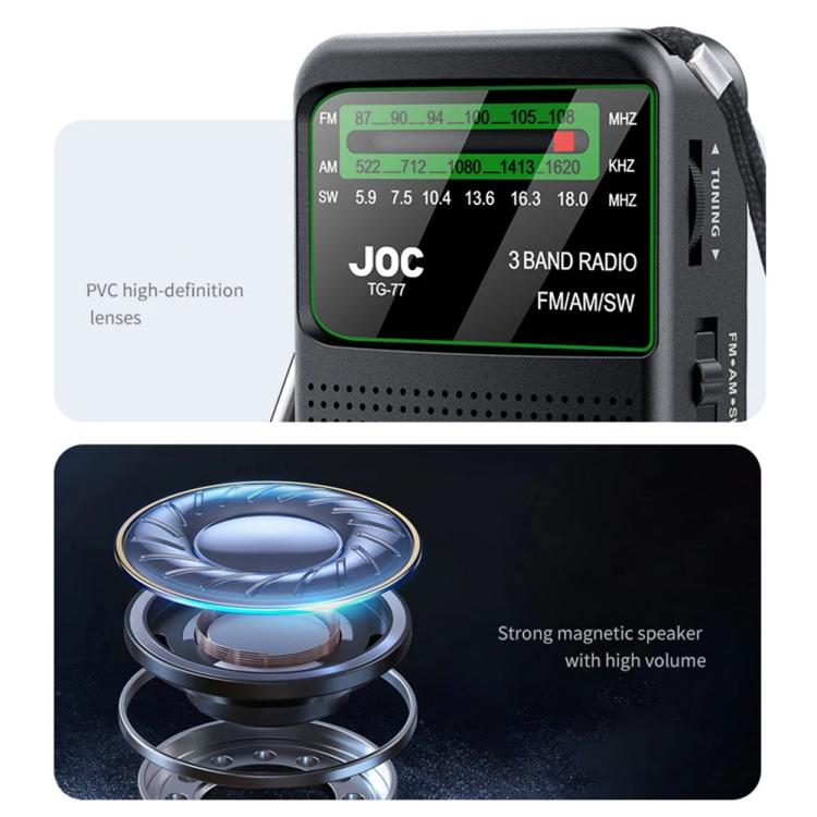 JOC TG - 77 Mini FM / AM / SW Portable Full - Band Full - Channel Radio(Gold) - British D'sire