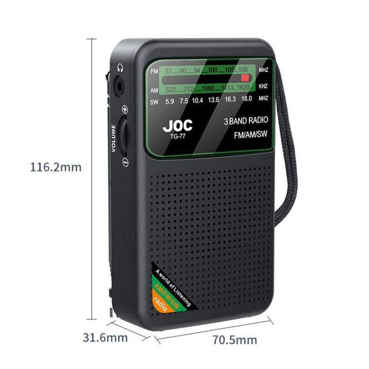 JOC TG - 77 Mini FM / AM / SW Portable Full - Band Full - Channel Radio(Gold) - British D'sire