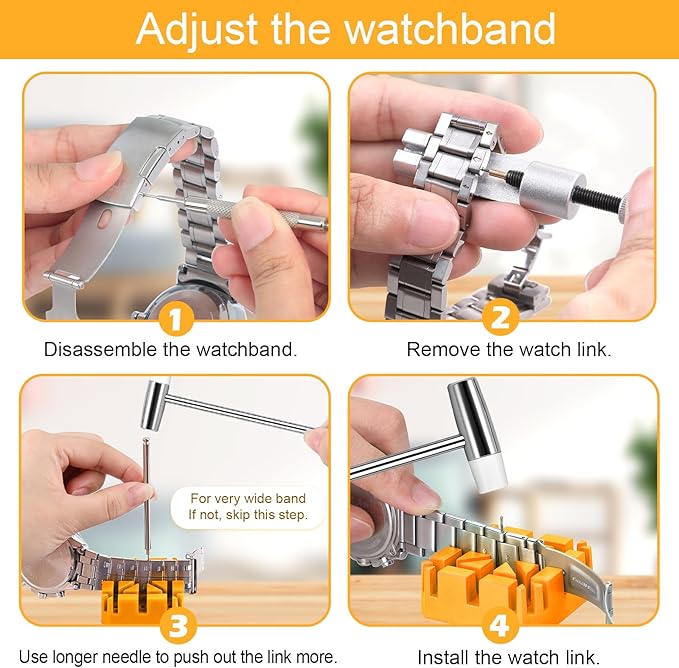 JOREST Watch Link Removal/Repair Kit Tool to Adjust and Replace Strap, pin Removal Tool, 20PCS Watch Spring Bars, 13PCS Spare Needle Secondary image
