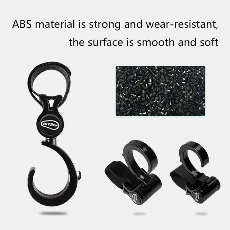 JOYREN 2pcs/Set Baby Stroller Non-Slip And Durable Hook(Black) Secondary image
