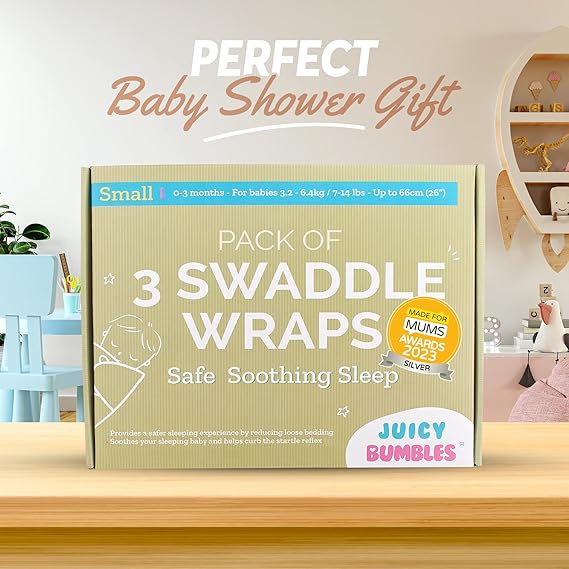 Juicy Bumbles 3‑Pack Cotton Swaddle Wraps – Pink – 0–3 Months Secondary image