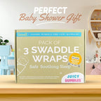 Juicy Bumbles Swaddle Blanket 0 - 3 Months - 100% Cotton Baby Swaddle Wrap Newborn - Set of 3 Swaddles - Baby Essentials for Newborn Boy and Girl - Blankets & Swaddlers - British D'sire