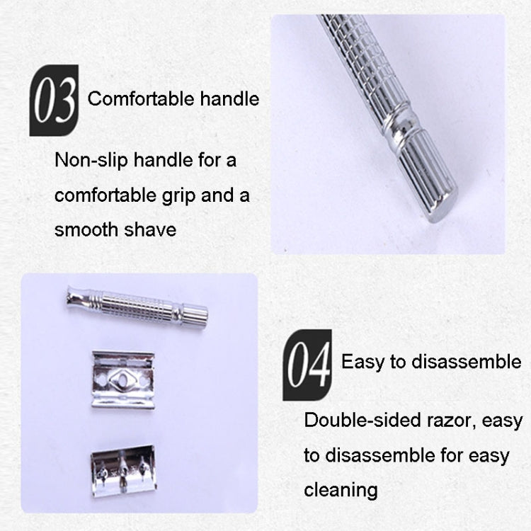 Junjie Shaving And Beard Razor Stand Old Style Double Sided Manual Shaver - British D'sire