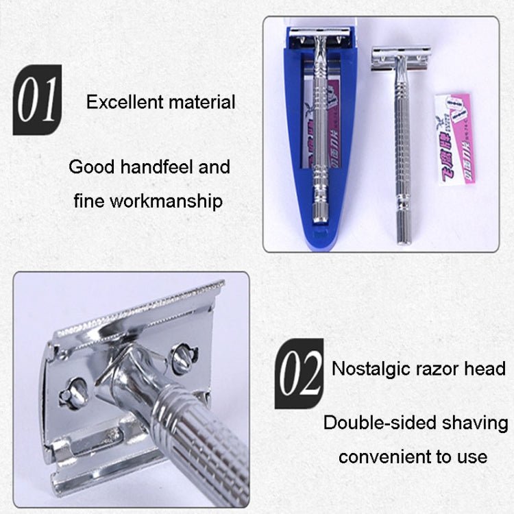 Junjie Shaving And Beard Razor Stand Old Style Double Sided Manual Shaver - British D'sire