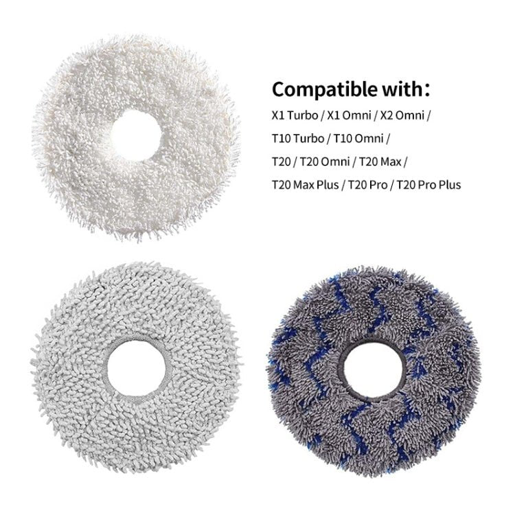 JUNSUNMAY 4pcs Washable Mop Pads Replacement for ECOVACS DEEBOT X1 Turbo / X2 Omni / T20 Pro(Blue+Grey) - British D'sire