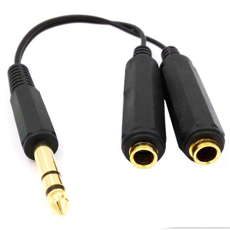 JUNSUNMAY 6.35mm 1/4 inch Male to Dual Female Stereo Audio Jack Adapter Cable, Length: 20cm Secondary image