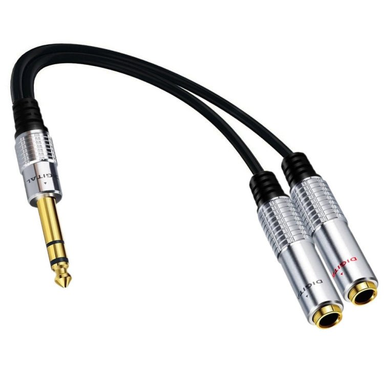 JUNSUNMAY 6.35mm Male to Dual 6.35mm Female Stereo Audio Adapter, Length: 0.2m Secondary image