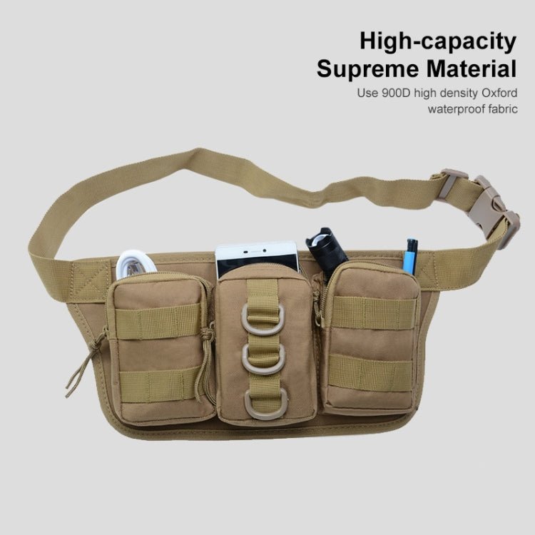 JUNSUNMAY J010 2L Waterproof Outdoor Sports Multifunction Waist Bag(Khaki) - British D'sire