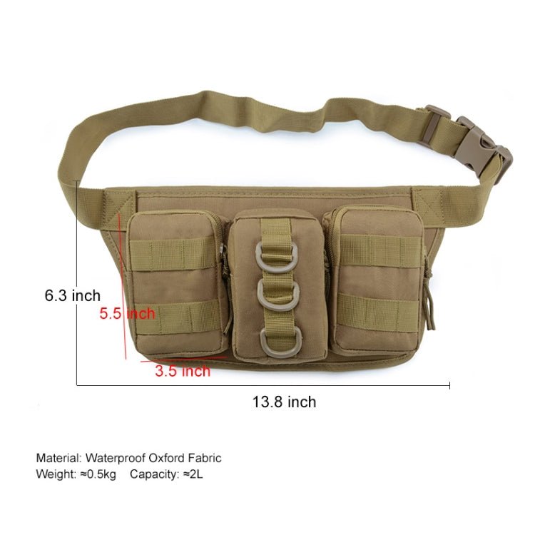 JUNSUNMAY J010 2L Waterproof Outdoor Sports Multifunction Waist Bag(Khaki) Secondary image
