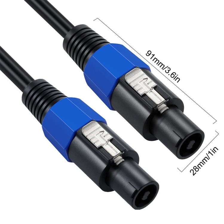 JUNSUNMAY Speakon Male to Speakon Male Audio Speaker Adapter Cable with Snap Lock, Length:6FT - British D'sire
