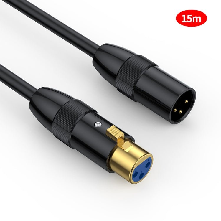 JUNSUNMAY XLR Male to Female Mic Cord 3 Pin Audio Cable Balanced Shielded Cable, Length:15m - British D'sire Main image