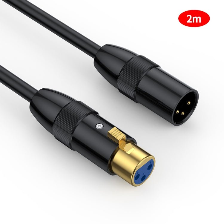JUNSUNMAY XLR Male to Female Mic Cord 3 Pin Audio Cable Balanced Shielded Cable, Length:2m - British D'sire
