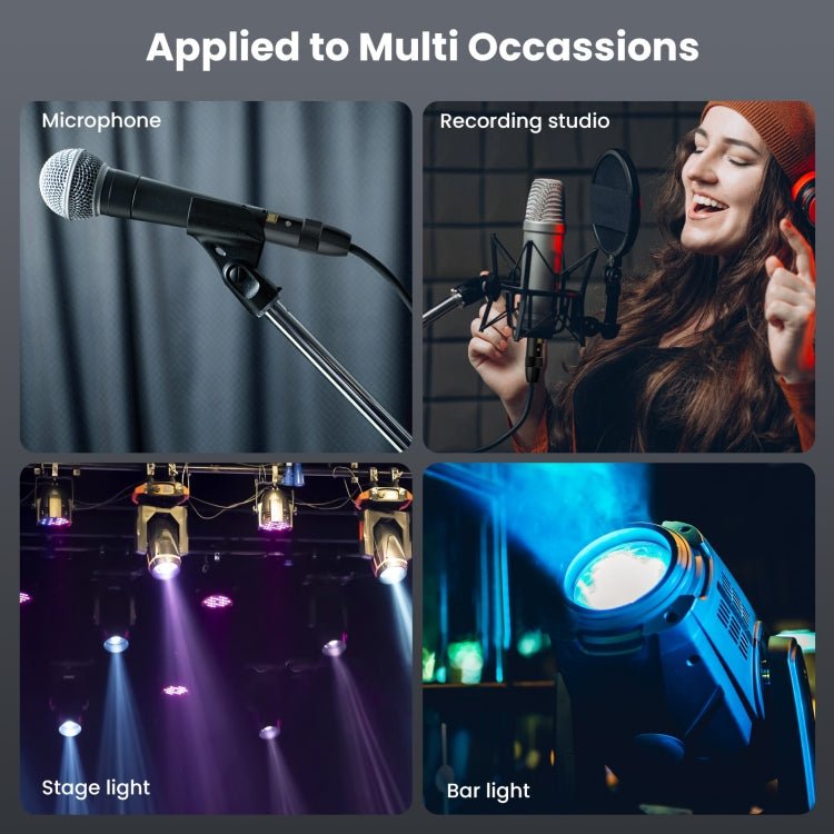 JUNSUNMAY XLR Male to Male Mic Cord 3 Pin Audio Cable Balanced Shielded Cable, Length:1.5m - British D'sire