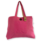 Jute & Cotton Reversible Big Bag - Pink - Tote Bags - British D'sire