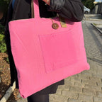 Jute & Cotton Reversible Big Bag - Pink - Tote Bags - British D'sire
