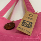 Jute & Cotton Reversible Big Bag - Pink - Tote Bags - British D'sire