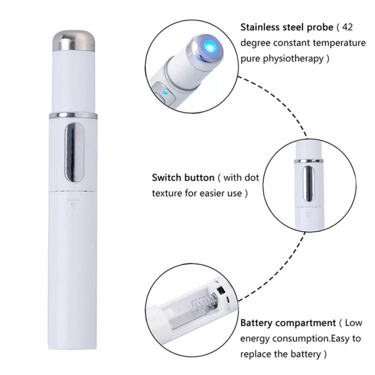 K - SKIN KD - 7910 Acne Laser Pen Portable Wrinkle Removal Machine Durable Soft Scar Remover Device Blue Light Therapy Pen - British D'sire