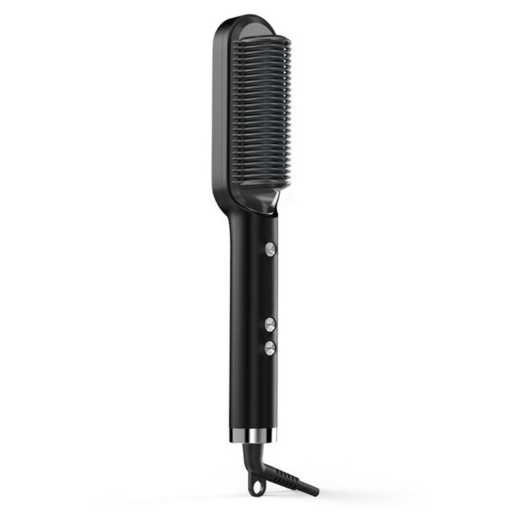 K - SKIN KD380 Hair Straightener Electric Straight Hair Curler Comb Brush PTC Heating Ceramic Straight Hair Brush, EU Plug(Black) - British D'sire