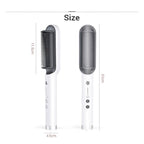 K - SKIN KD380 Hair Straightener Electric Straight Hair Curler Comb Brush PTC Heating Ceramic Straight Hair Brush, EU Plug(White) - British D'sire