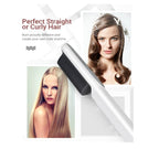 K - SKIN KD380 Hair Straightener Electric Straight Hair Curler Comb Brush PTC Heating Ceramic Straight Hair Brush, UK Plug (White) - British D'sire