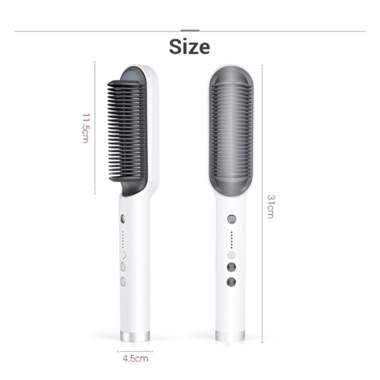 K-SKIN KD380 Hair Straightener Electric Straight Hair Curler Comb Brush PTC Heating Ceramic Straight Hair Brush, UK Plug (White) Secondary image