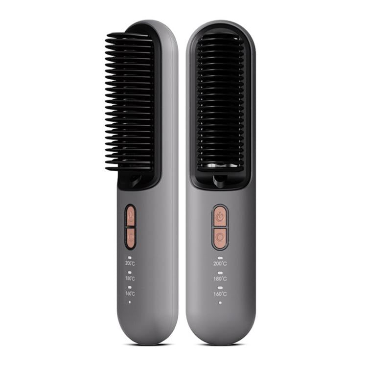 K - SKIN KD382B Negative Ion Hair Care Type - C Wireless Hair Straightening Comb(Grey) - British D'sire Main image