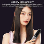 K - SKIN KD382B Negative Ion Hair Care Type - C Wireless Hair Straightening Comb(Grey) - British D'sire
