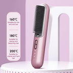 K - SKIN KD382S Negative Ion Hair Care Type - C Wireless Hair Straightening Comb(Black) - British D'sire