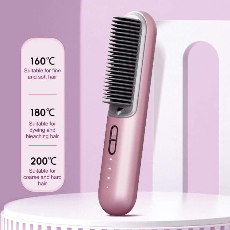 K - SKIN KD382S Negative Ion Hair Care Type - C Wireless Hair Straightening Comb(Black) - British D'sire