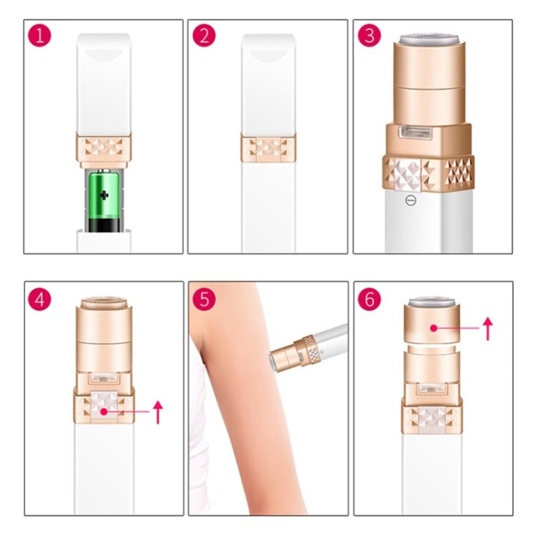 K - SKIN KD505 Portable Electric Epilator Painless Facial Body Hair Remover Trimmer Skin - Friendly 3D Floating Blades - British D'sire