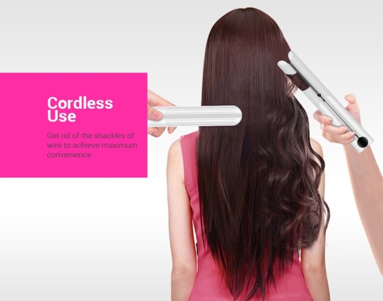 K - SKIN Portable Rechargeable Hair Straightener Curler Cordless Adjustable Temperature Fast Heat Ceramic Iron Styling Tool - British D'sire