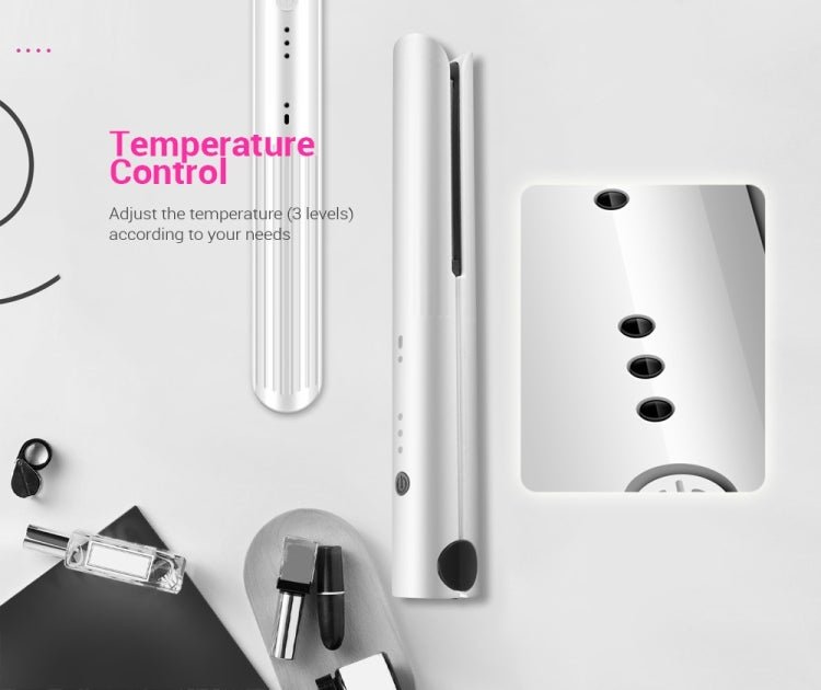 K - SKIN Portable Rechargeable Hair Straightener Curler Cordless Adjustable Temperature Fast Heat Ceramic Iron Styling Tool - British D'sire