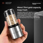 Kacheeg 70ml Transparent Pepper Grinder with Adjustable Coarse to Fine Ceramic Blades 11 x 4.9 x 4cm - British D'sire