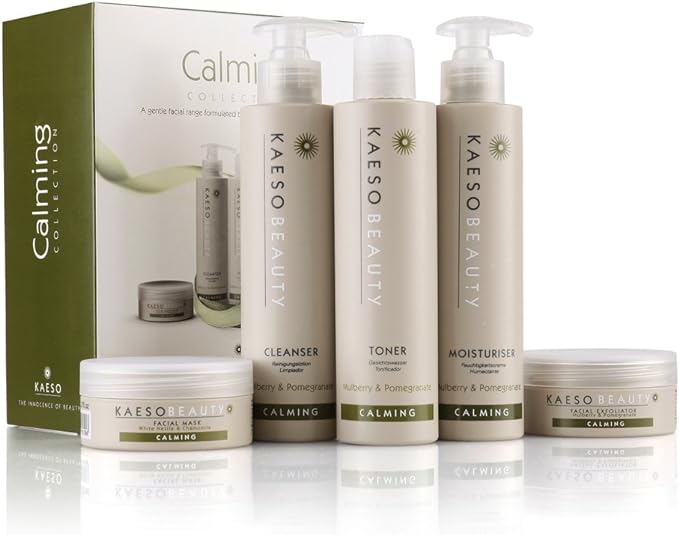 Kaeso Calming Facial Kit (Includes Calming Mask, Calming Exfoliator, Calming Cleanser, Calming Toner & Calming Moisture) - British D'sire Main image