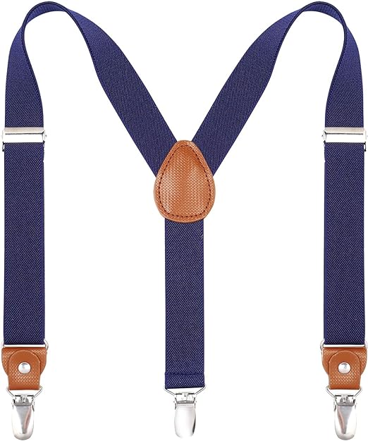 Kajeer Braces for Kids Boys Girls - Adjustable Elastic Y - Back Strong Clips Suspenders - suspenders - British D'sire