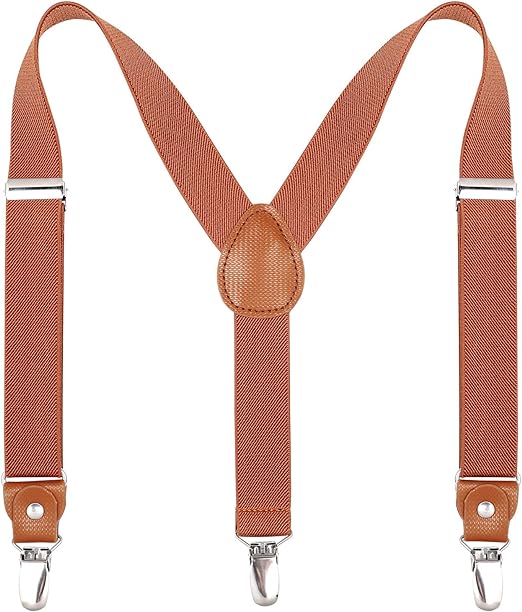 Kajeer Braces for Kids Boys Girls - Adjustable Elastic Y - Back Strong Clips Suspenders - suspenders - British D'sire