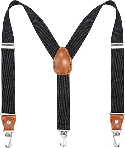 Kajeer Braces for Kids Boys Girls - Adjustable Elastic Y - Back Strong Clips Suspenders - suspenders - British D'sire
