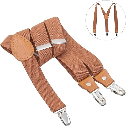 Kajeer Braces for Kids Boys Girls - Adjustable Elastic Y - Back Strong Clips Suspenders - suspenders - British D'sire