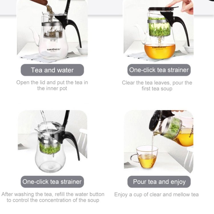 KAMJOVE Elegant Cup Bubble Teapot Office Flower Teapot Heat - resistant Glass Tea Set, Model:K - 203 600ML - British D'sire