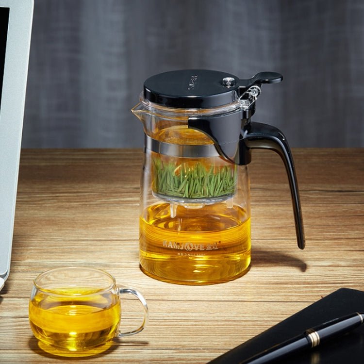 KAMJOVE Elegant Cup Bubble Teapot Office Flower Teapot Heat - resistant Glass Tea Set, Model:K - 203 600ML - British D'sire