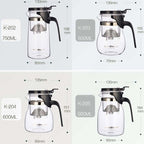 KAMJOVE Elegant Cup Bubble Teapot Office Flower Teapot Heat - resistant Glass Tea Set, Model:K - 205 900ML - British D'sire