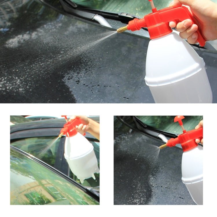 KANEED 1.5L Corrosion - Resistant Hand - pressure Hand Pump Pressure Sprayer Water Bottle for Washing Car And Gardening(White) - British D'sire