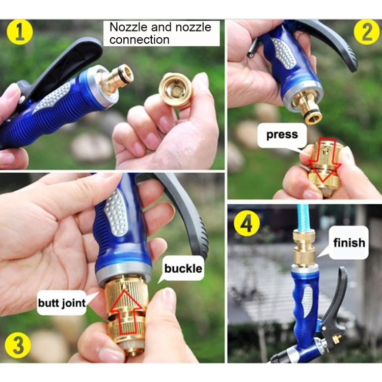 KANEED High Pressure Water Hose Nozzle Copper Water Gun Head for Home Car Washing(Blue) - British D'sire