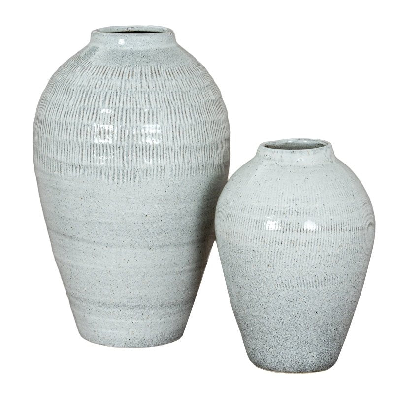 Kemi Large Olpe Vase - Grey Glass Decorative Vase - Vases - British D'sire