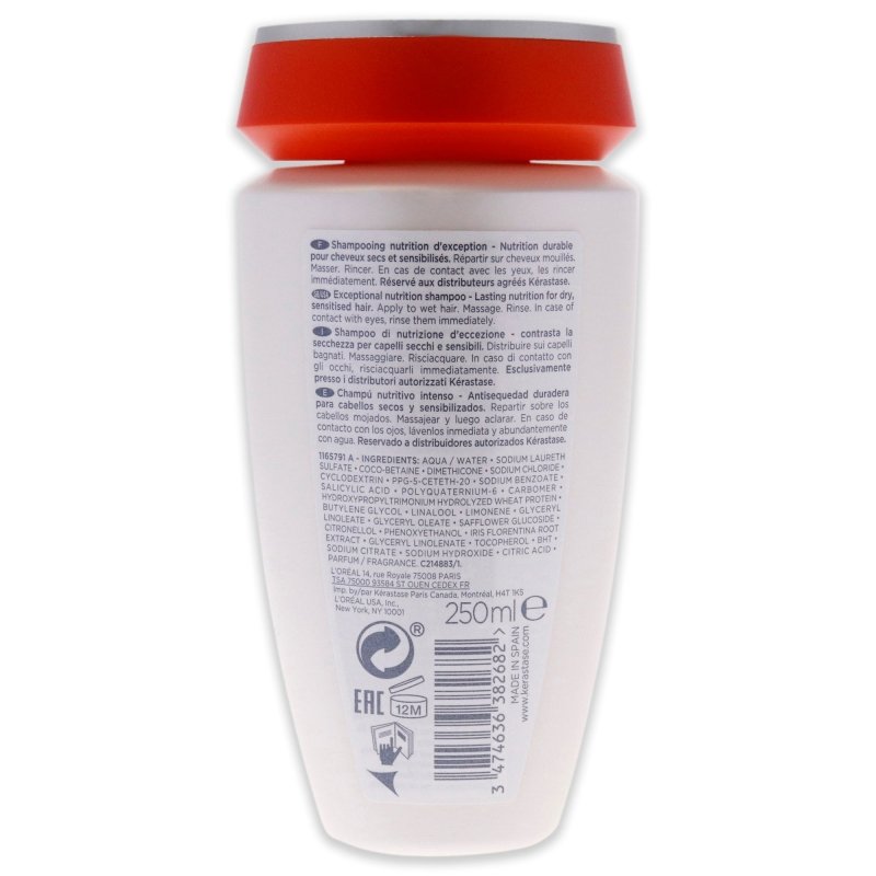 Kerastase - Nutritive Bain Satin 2 Shampoo for Unisex - 8.5 oz Shampoo - Shampoo - British D'sire