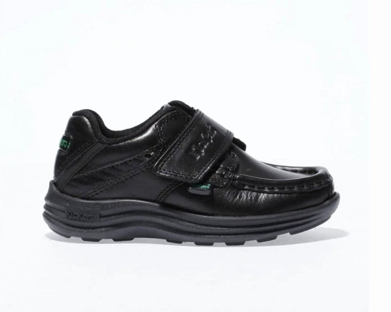 Kickers Reasan Strap Leather JM 112823 Kid's Shoes Black - Shoes - British D'sire