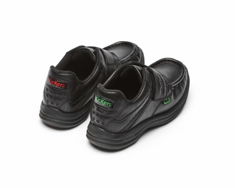 Kickers Reasan Strap Leather JM 112823 Kid's Shoes Black - Shoes - British D'sire