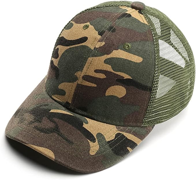 Kids Camo Baseball Cap Mesh Sun Hat Cotton Snapback Trucker Cap UV Protection Visor Headwear Quick Dry Breathable Outdoor Sports Hat Cap Cycling Football Travel Beach Tennis Boys 5 - 12 Years Old - British D'sire Main image